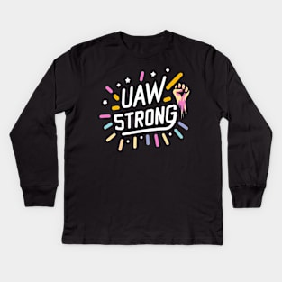 UAW Strong Fight With Full Colour Kids Long Sleeve T-Shirt